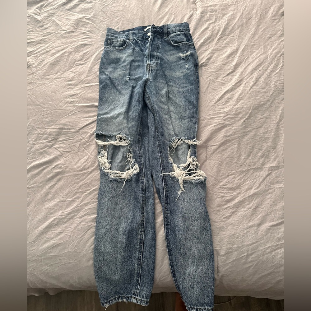 Ultra high rise mom jeans